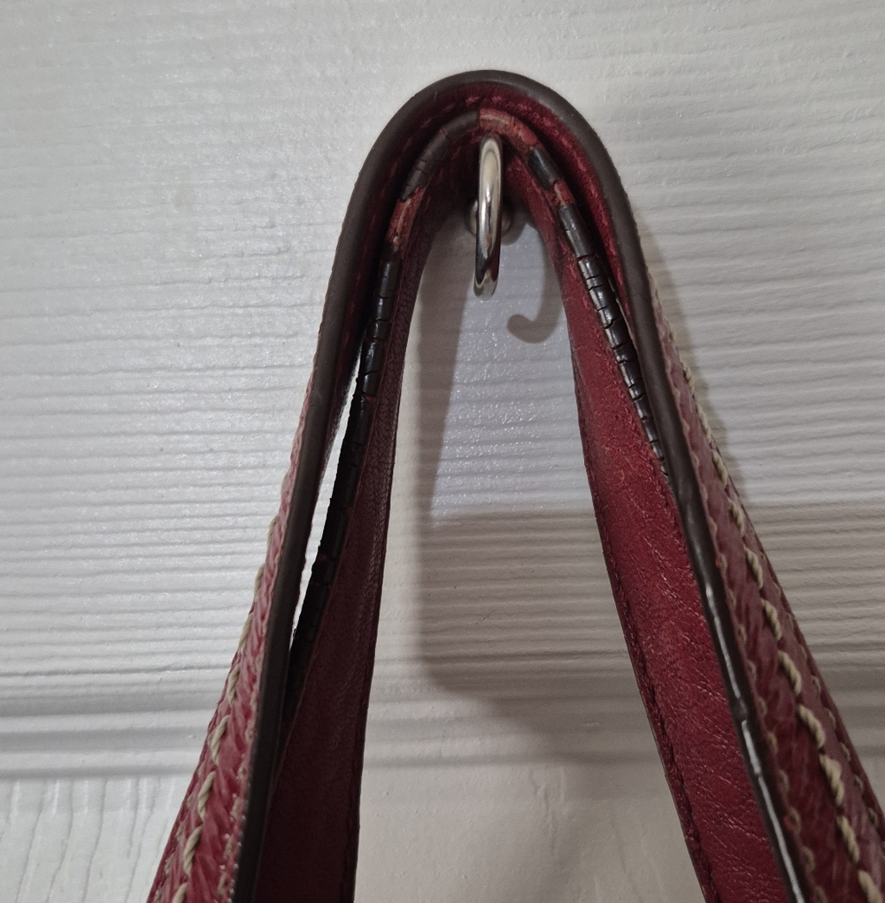 Coach Burgundy Red Leather Carryall Gallery Tote With Gold Hardward 2007 - Picture 16 of 16